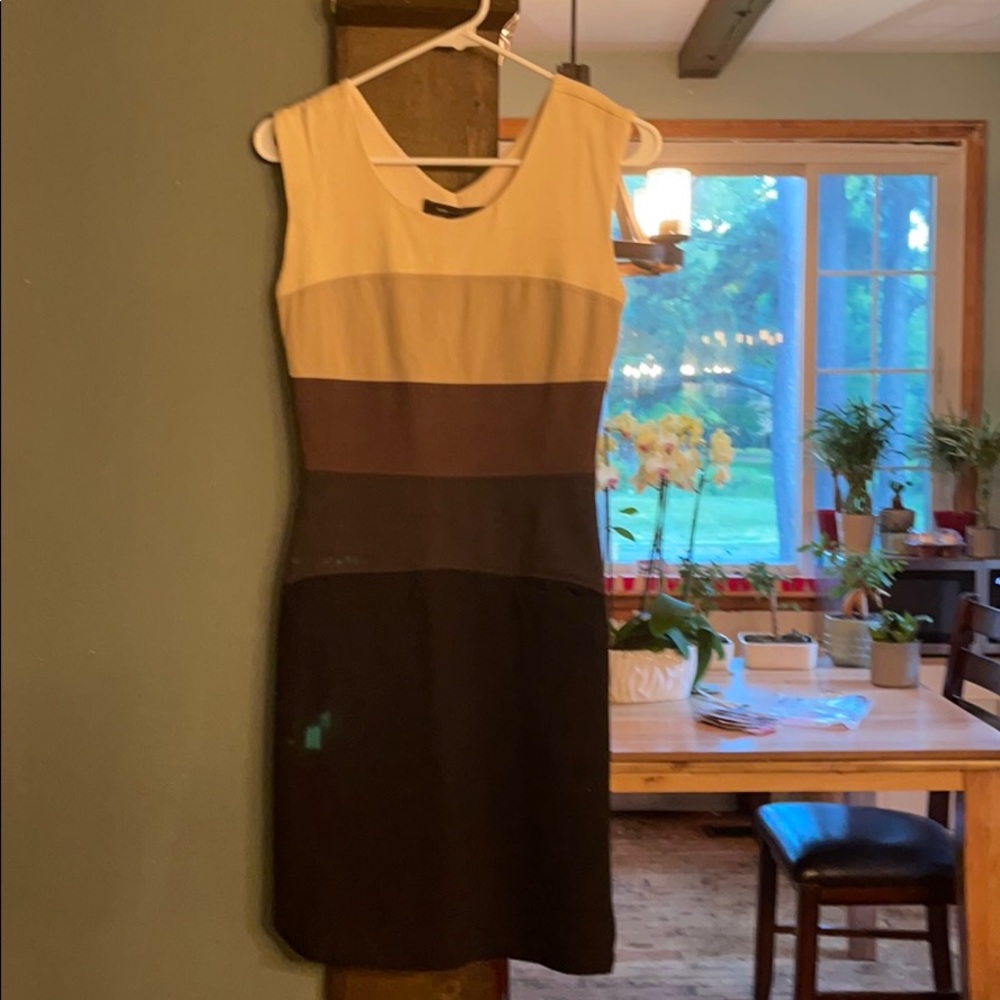 Brown and white dress